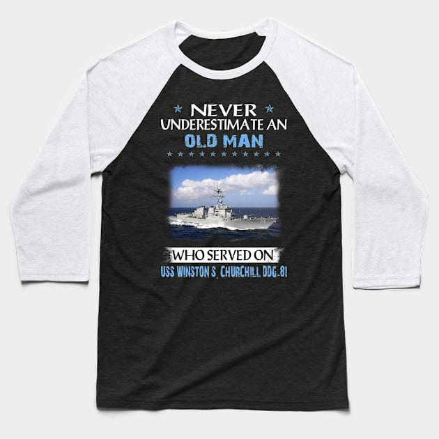 USS Winston S. Churchill DDG-81 Veterans Day Christmas Gift Baseball T-Shirt by gussiemc